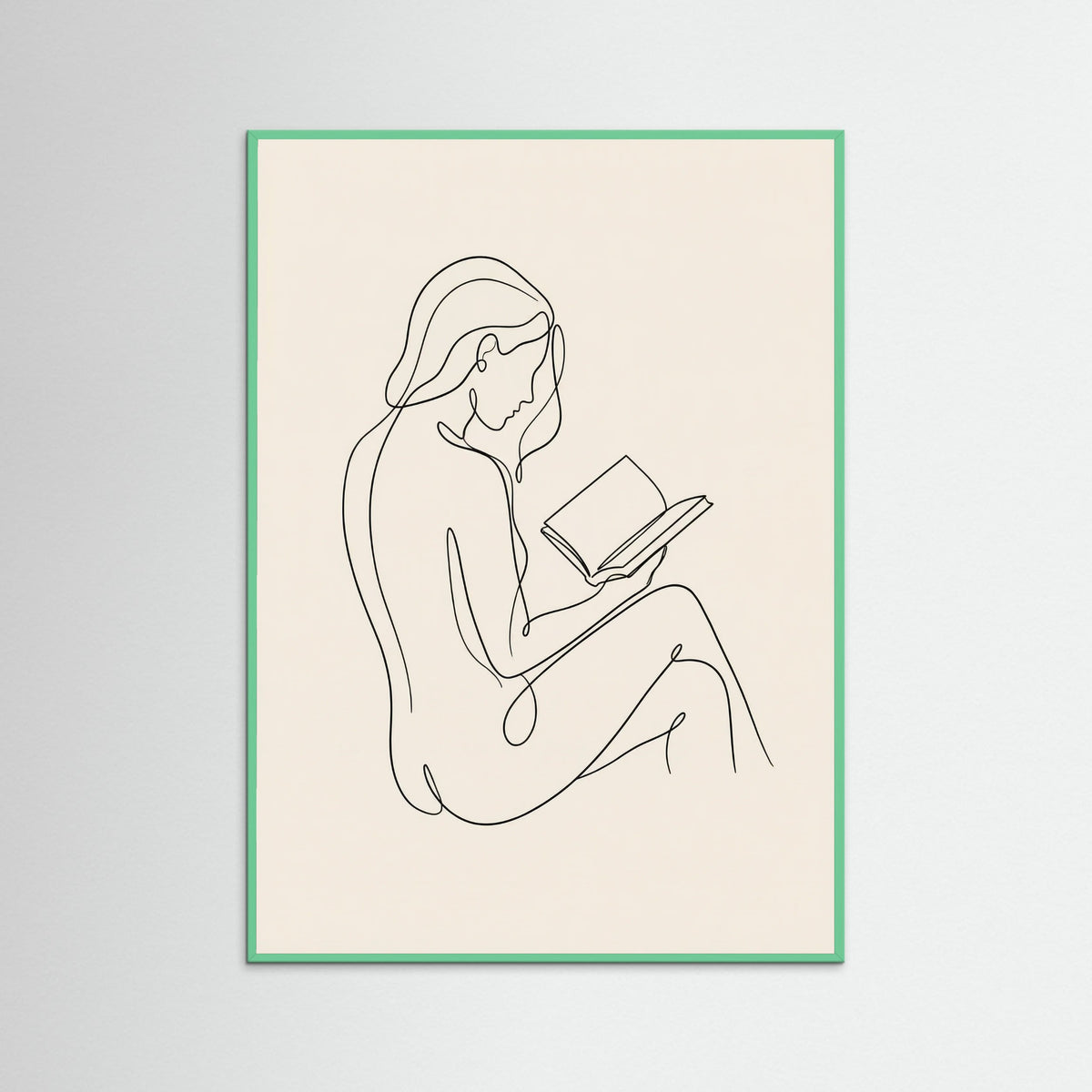 Mint Wood Contemplative Line Portrait