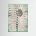 Mint Wood Contemporary Abstract In White and Grey Poster