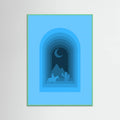 Mint Wood Cool Desert Night Poster