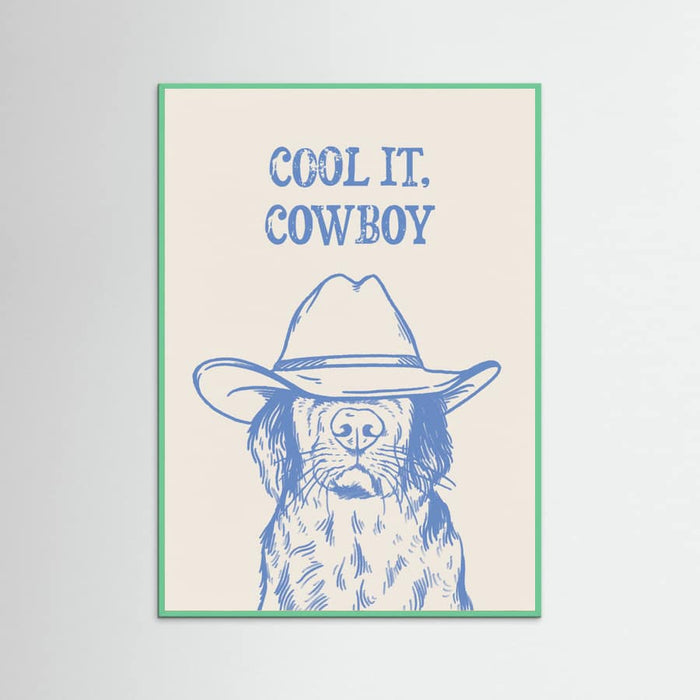 Mint Wood Cool it Cowboy Blue Poster