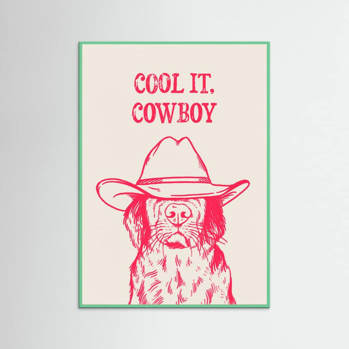Mint Wood Cool it Cowboy Pink Poster