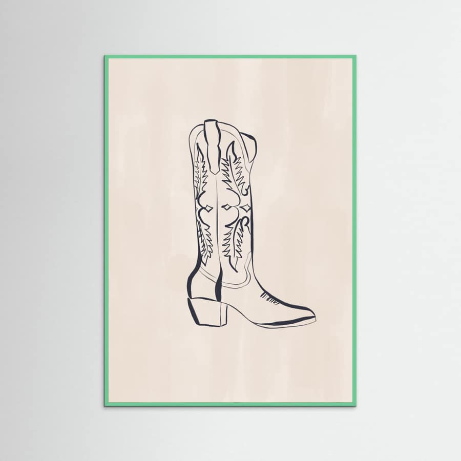 Póster Cowboy Boots By Ivy Green Illustrations – póster e impresión artística