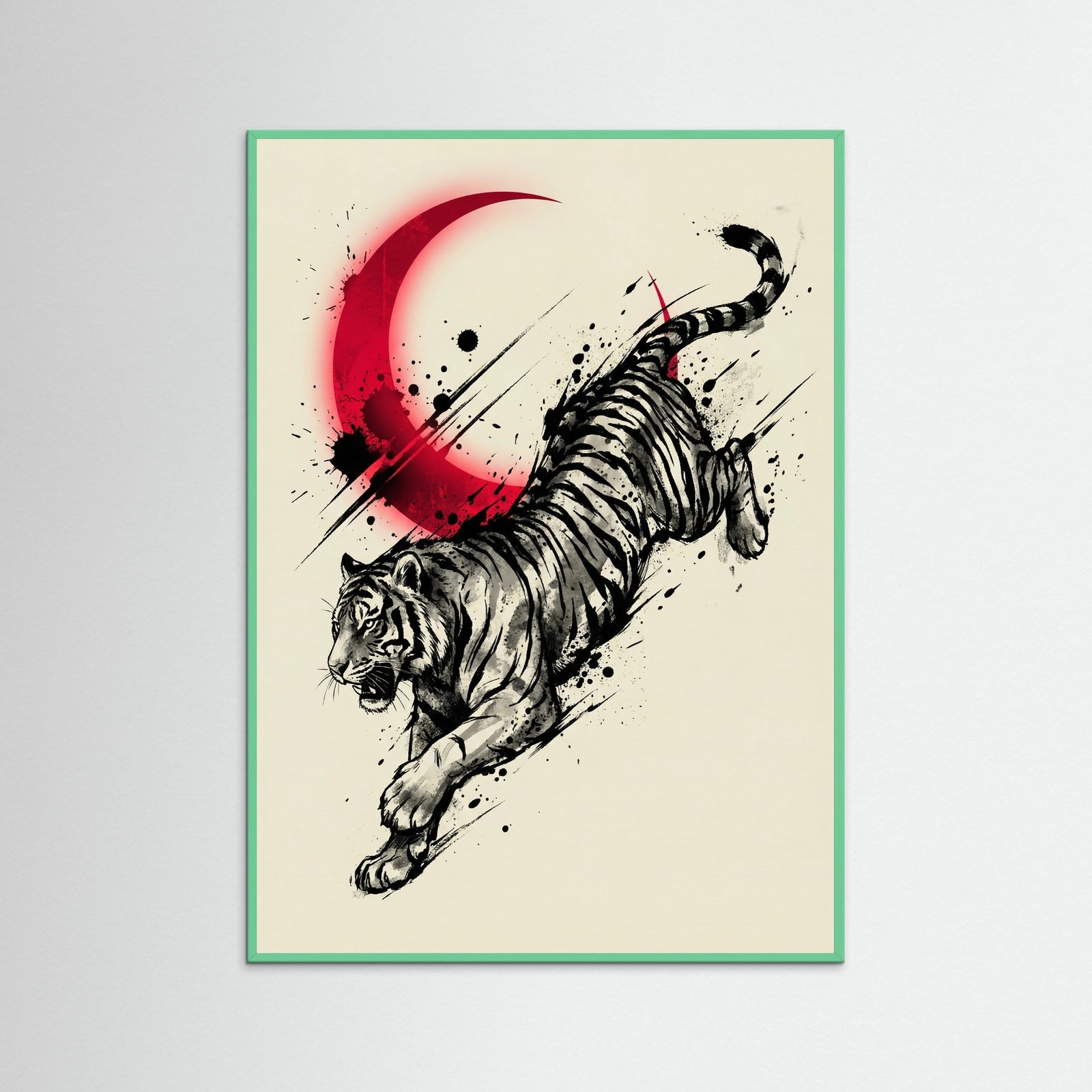 Mint Wood Crimson Dragon Blade