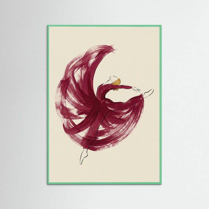 Mint Wood Crimson Swirl