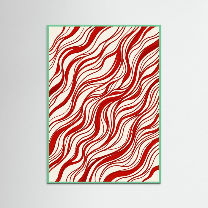 Mint Wood Crimson Swirls
