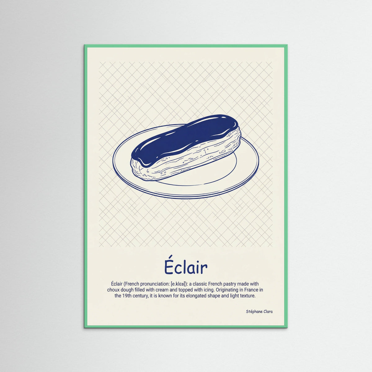 Mint Wood Croissant Blueprint