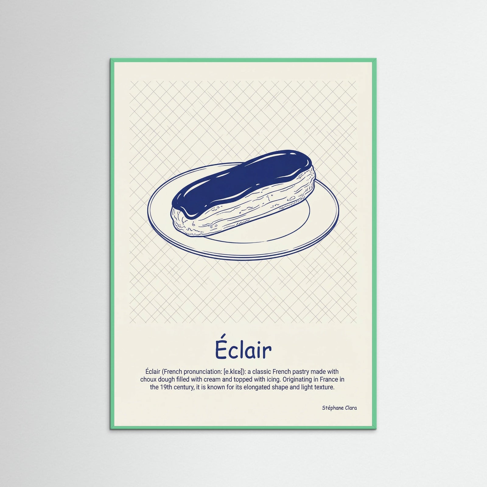 Mint Wood Croissant Blueprint