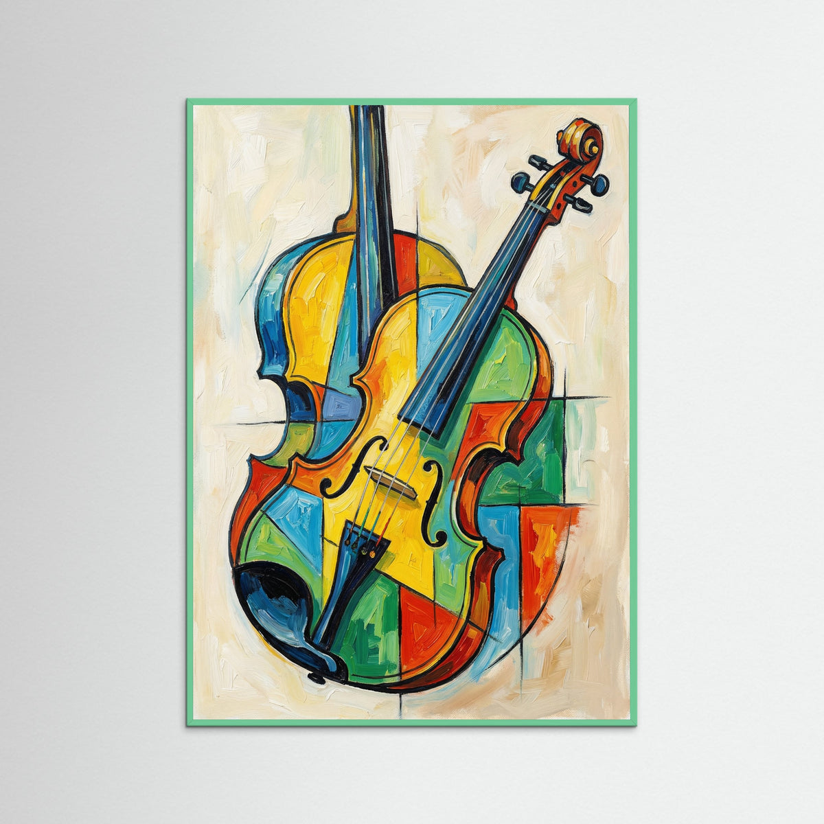 Mint Wood Cubist Female Bust