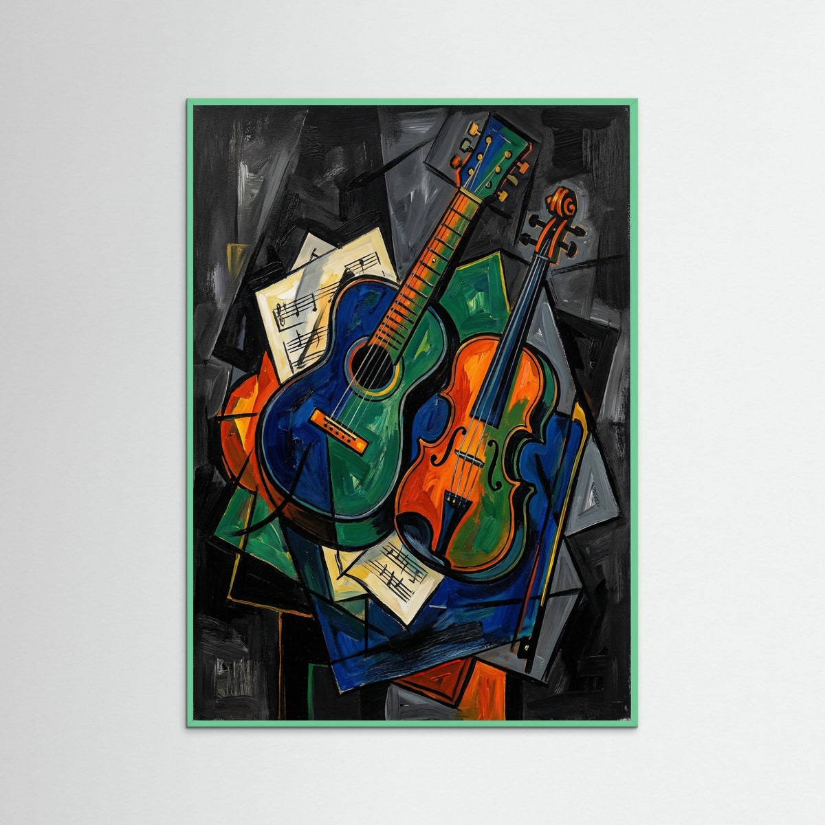 Mint Wood Cubist Seated Woman