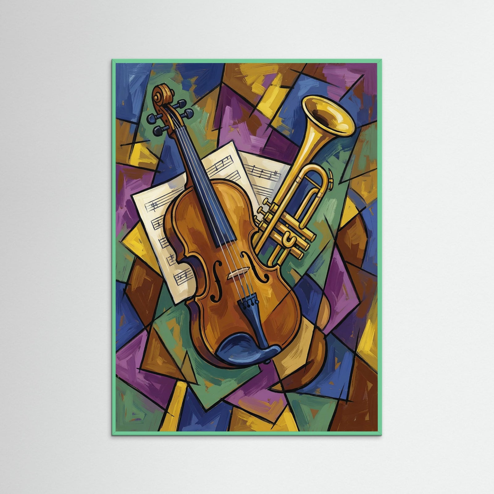 Mint Wood Cubist Woman