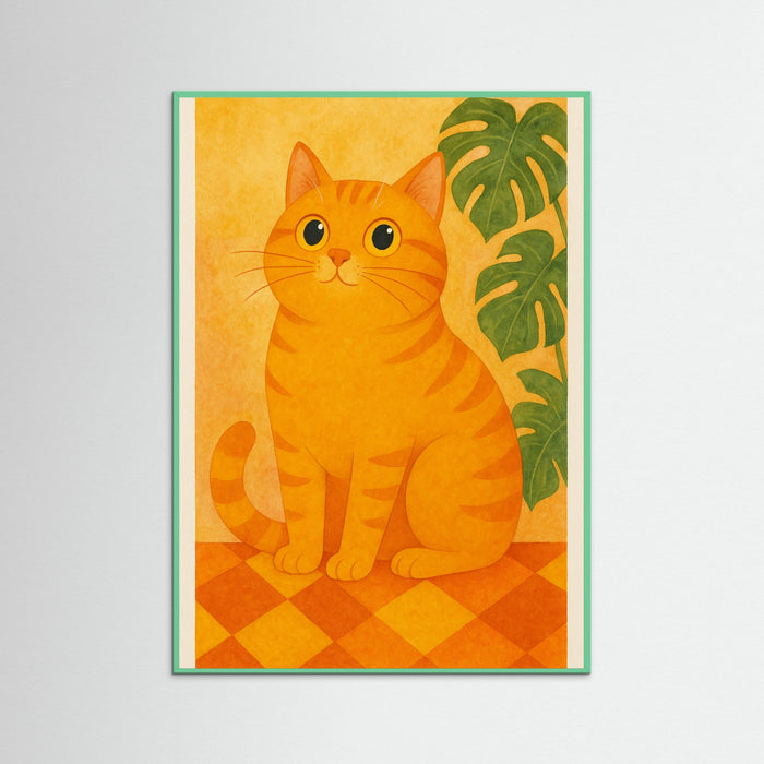Mint Wood Curious Cat