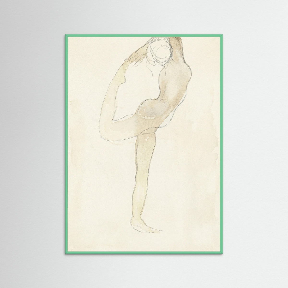 Mint Wood Dancing Figure Sketch