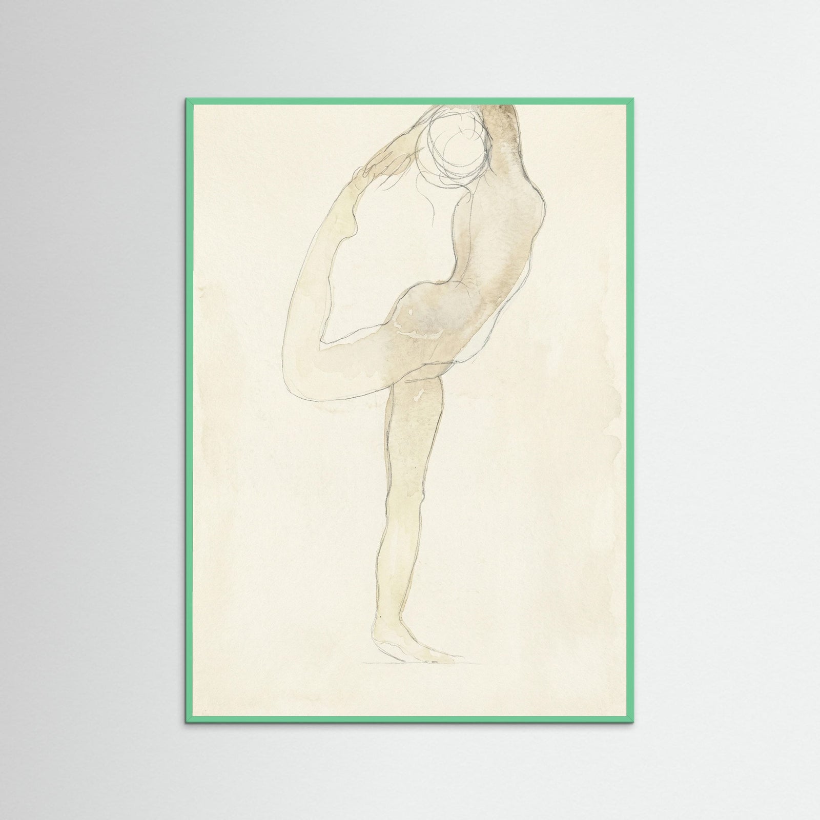Mint Wood Dancing Figure Sketch