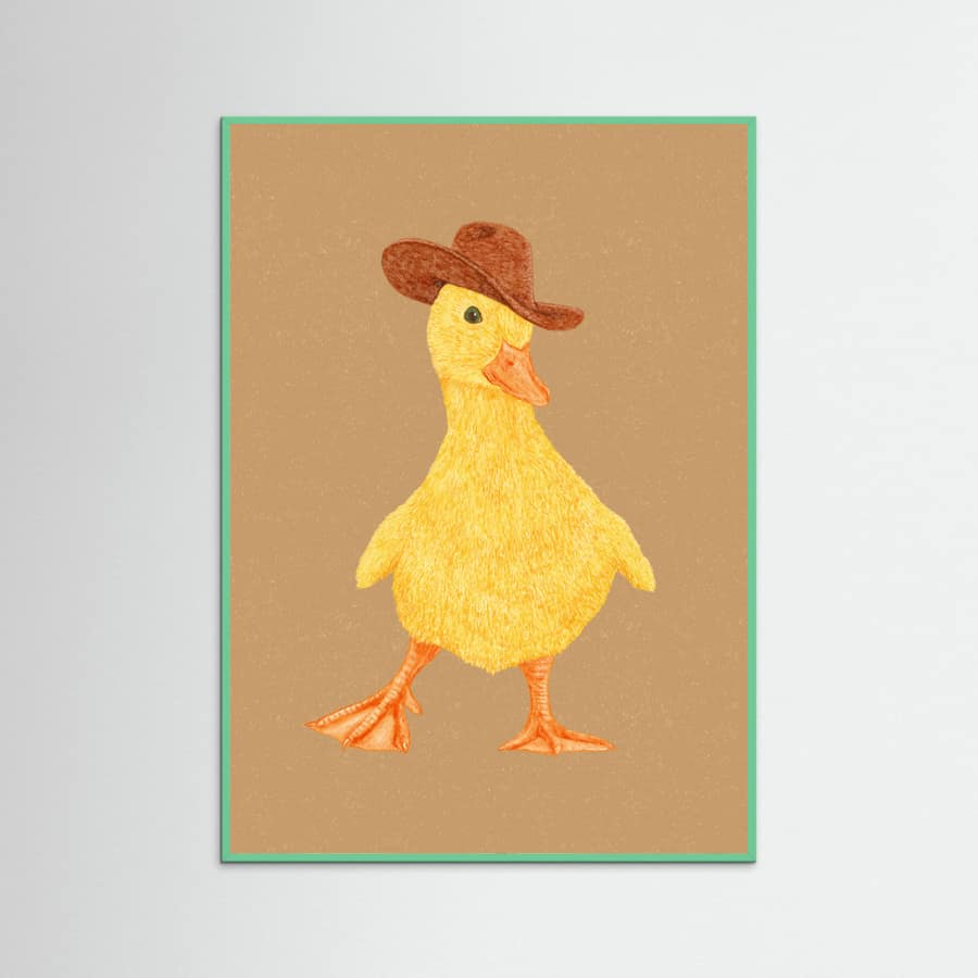 Póster Daphne the Cowgirl Duckling – póster e impresión artística