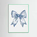 Affiche Dark Blue Coastal Striped Bow – affiche et impression d’art
