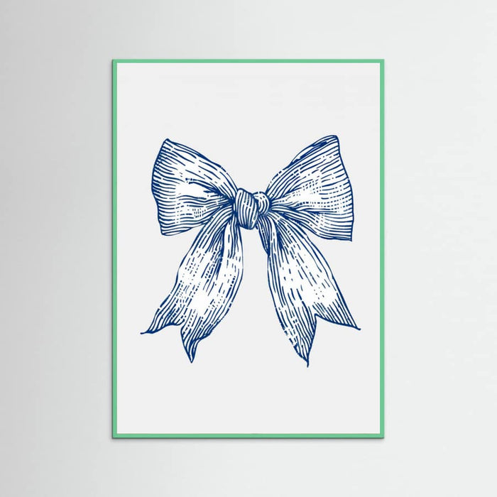 Affiche Dark Blue Coastal Striped Bow – affiche et impression d’art