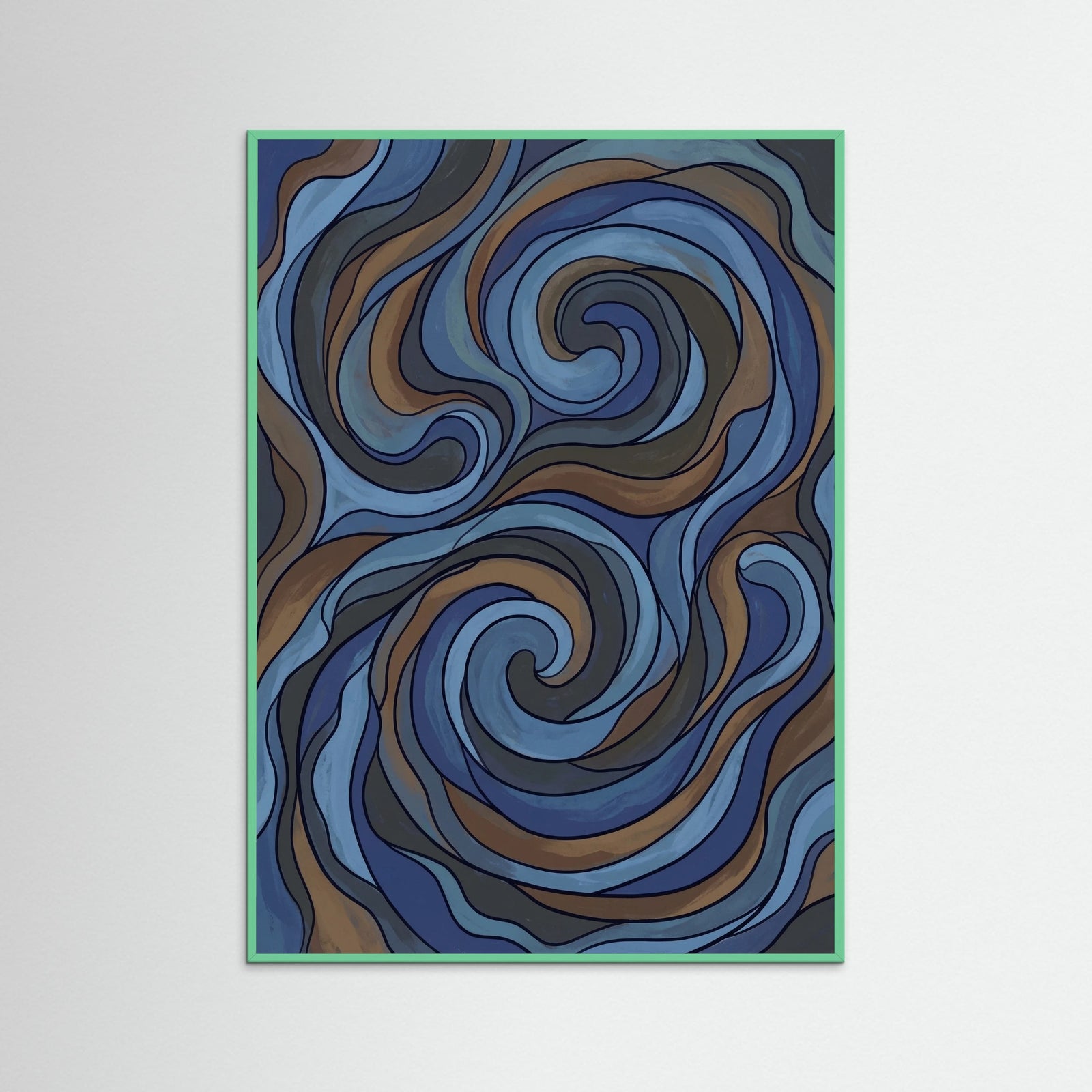 Mint Wood Deep Blue Fragments