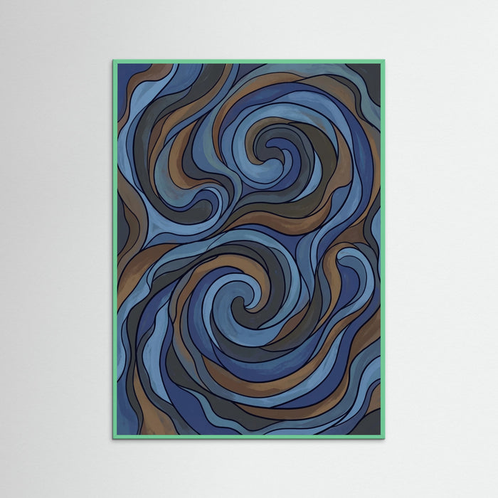 Mint Wood Deep Blue Fragments
