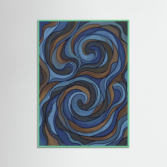 Mint Wood Deep Blue Fragments