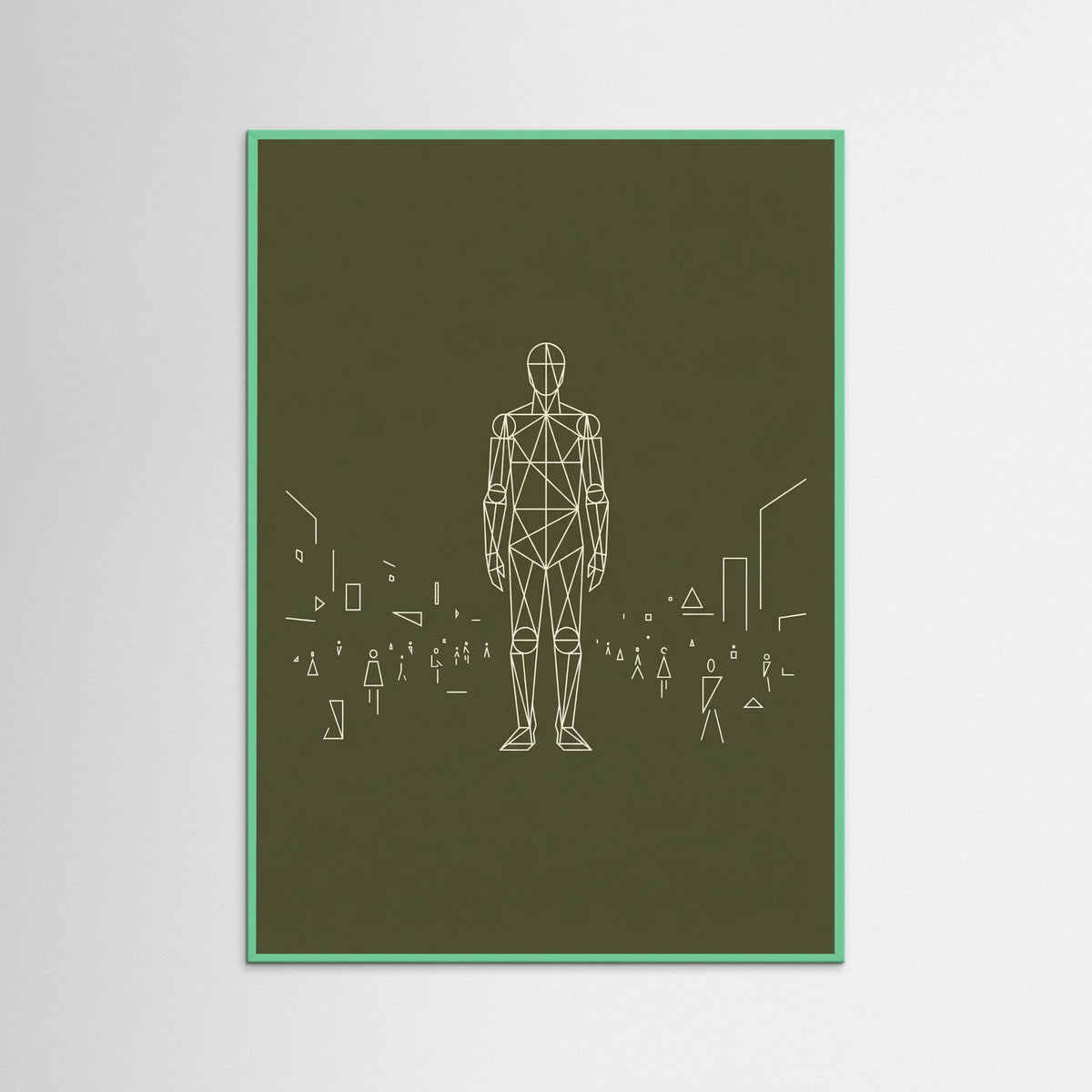 Mint Wood Dense Geometric Crowd