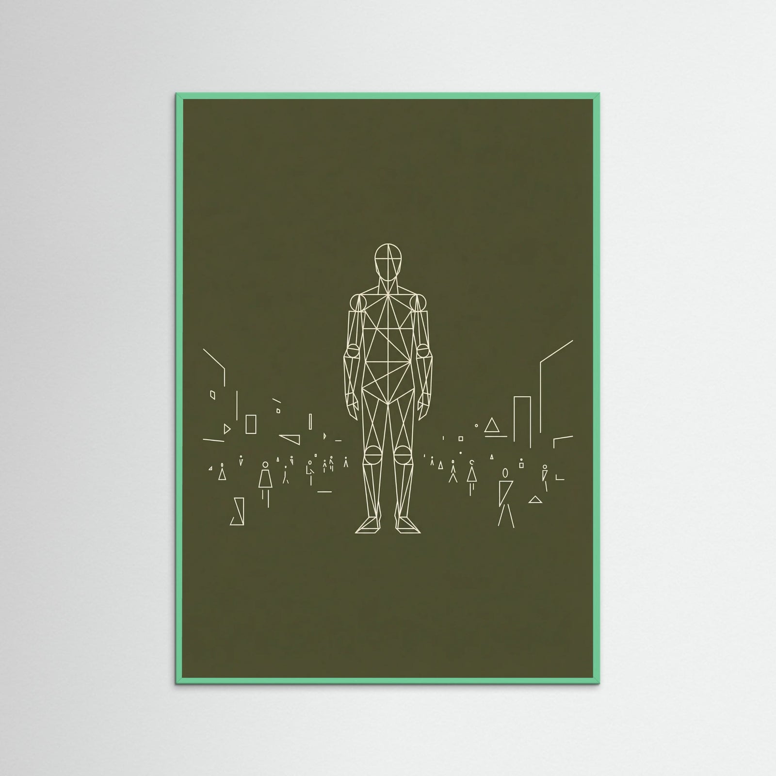 Mint Wood Dense Geometric Crowd