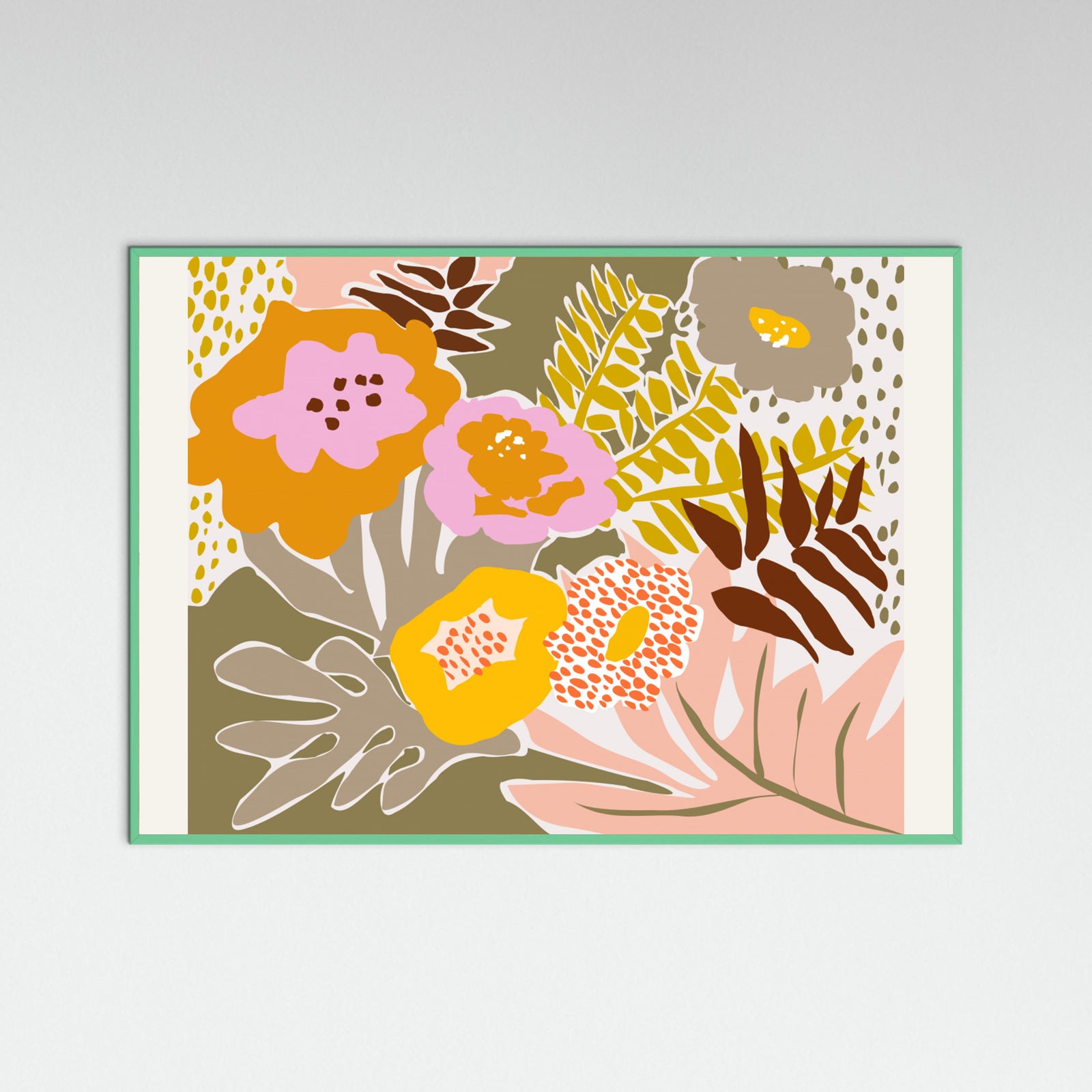 Mint Wood Design for a happy life retro colors Poster