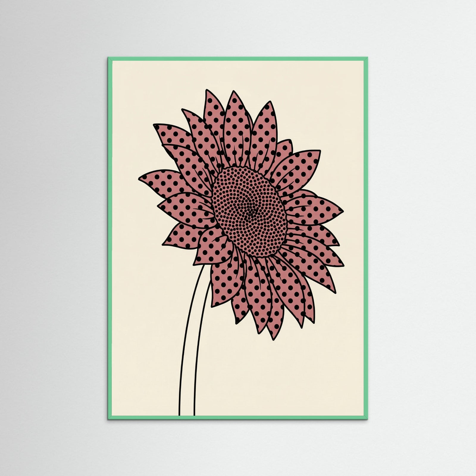 Mint Wood Dotted Mushroom Whimsy