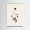 Mint Wood Duck wearing Western Boots Poster
