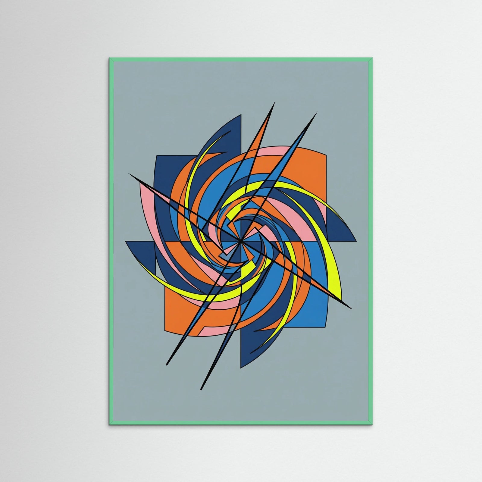 Mint Wood Dynamic Abstraction Gray