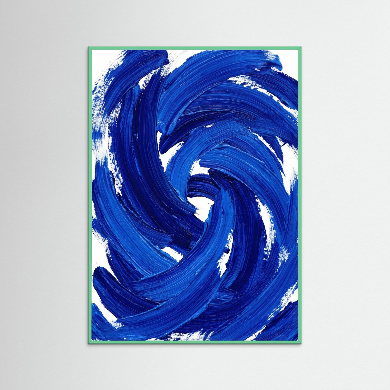 Mint Wood Dynamic Blue Abstraction