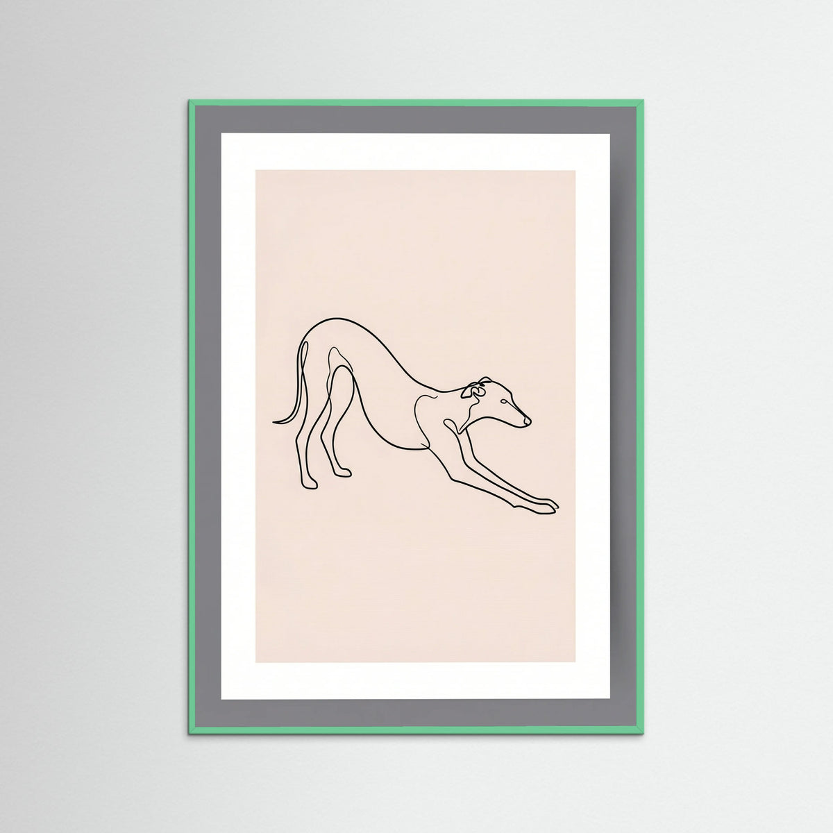 Mint Wood Elegant Feline Sketch