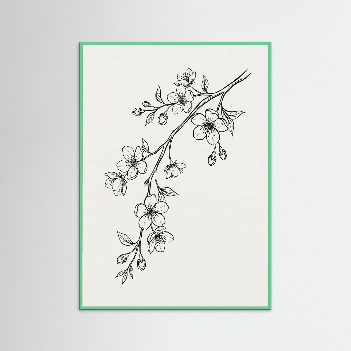 Mint Wood Elegant Florals
