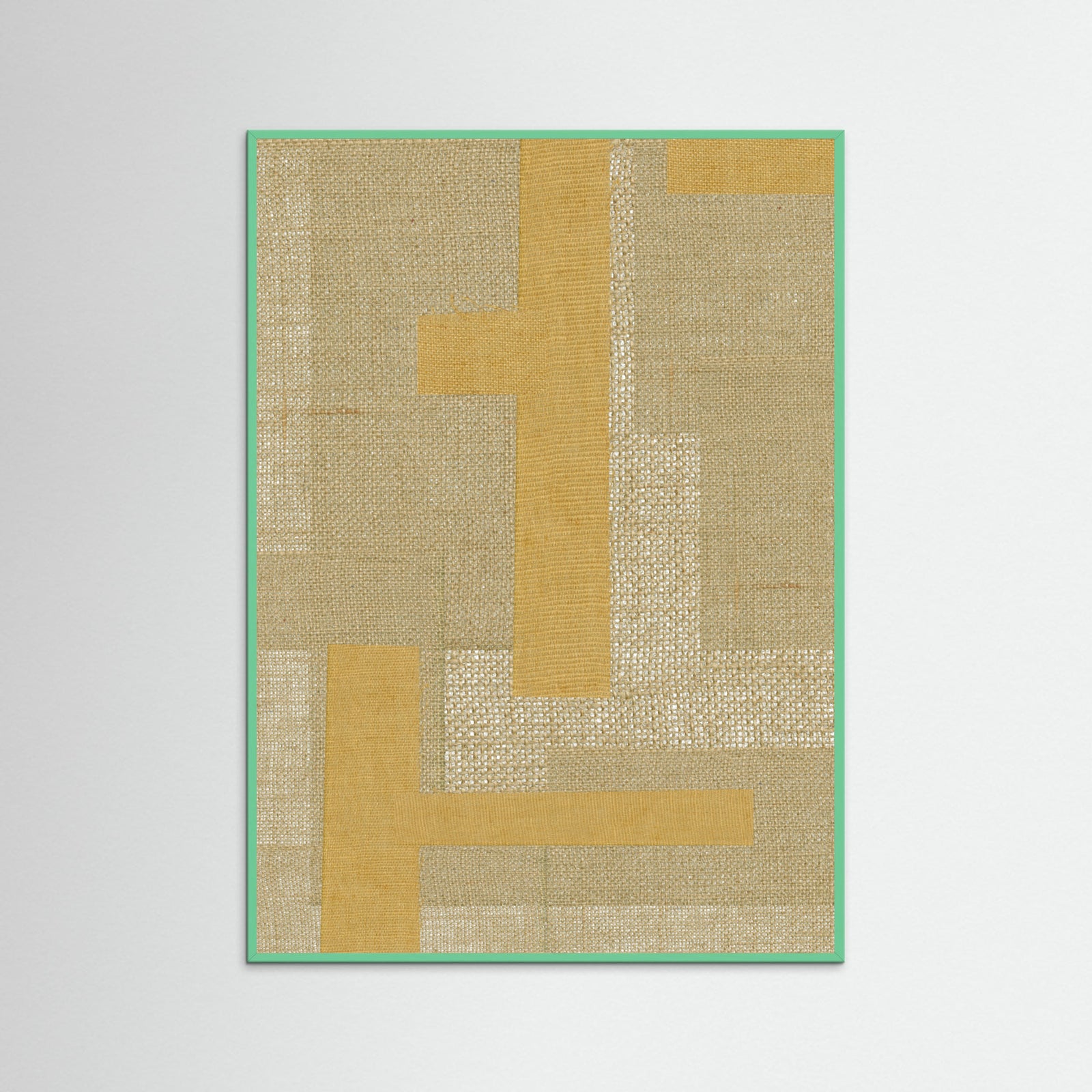 Mint Wood Fabric Pattern Collage No.4 Poster