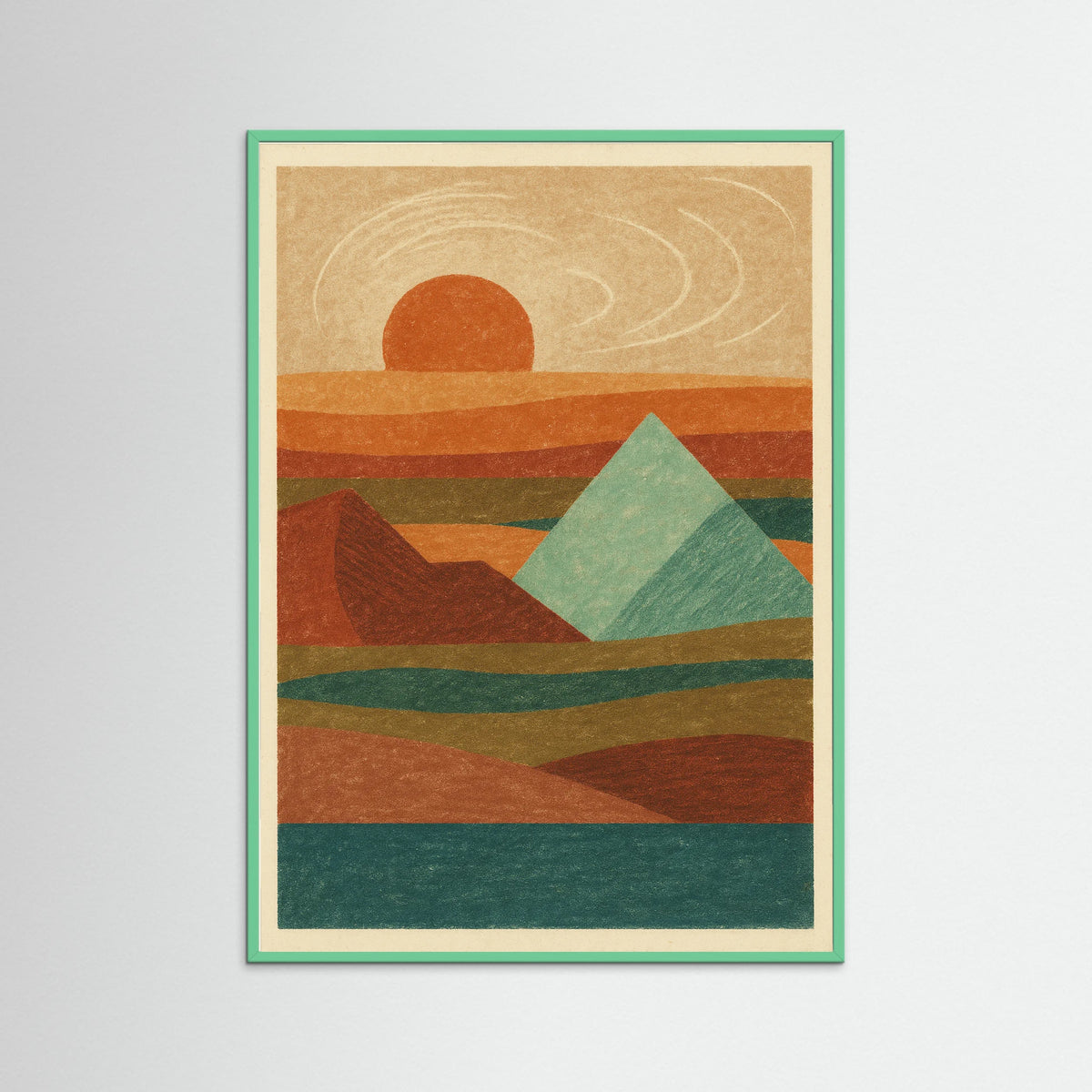 Mint Wood Faded Impressions