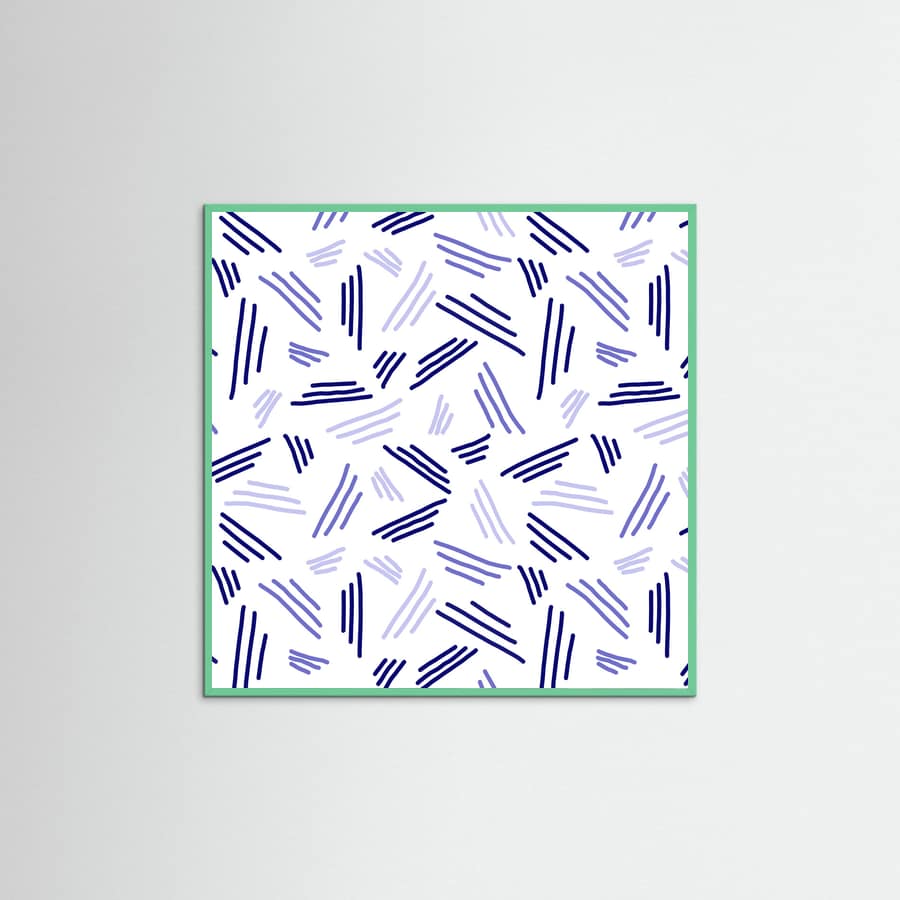 Falling Triple Lines Navy Blue -juliste – juliste ja taidepainatus