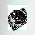 Mint Wood Feline Repose Black
