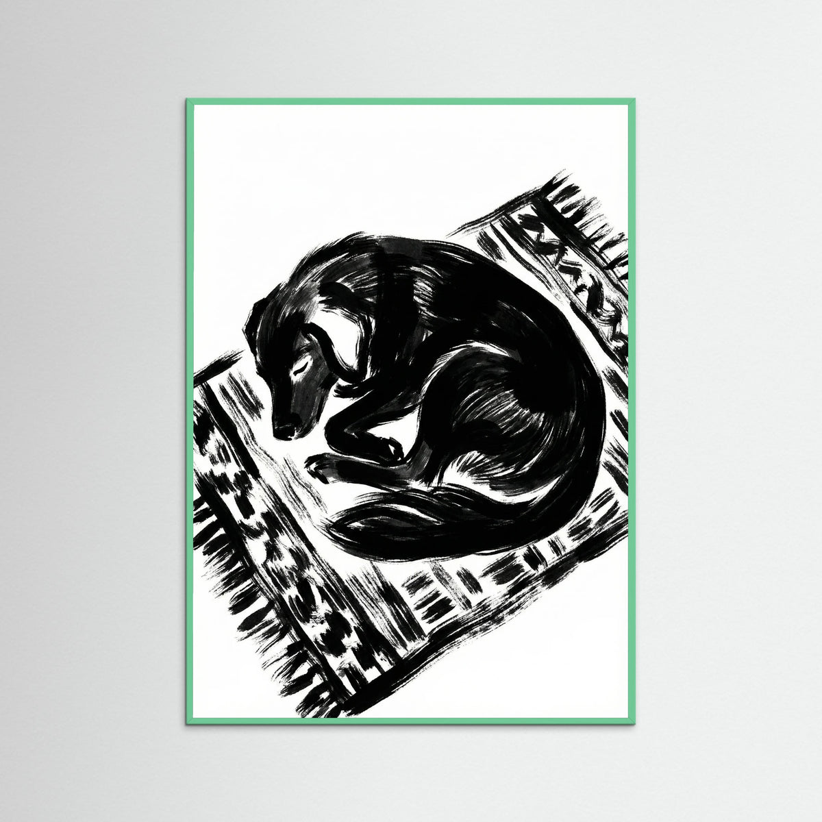 Mint Wood Feline Repose Black