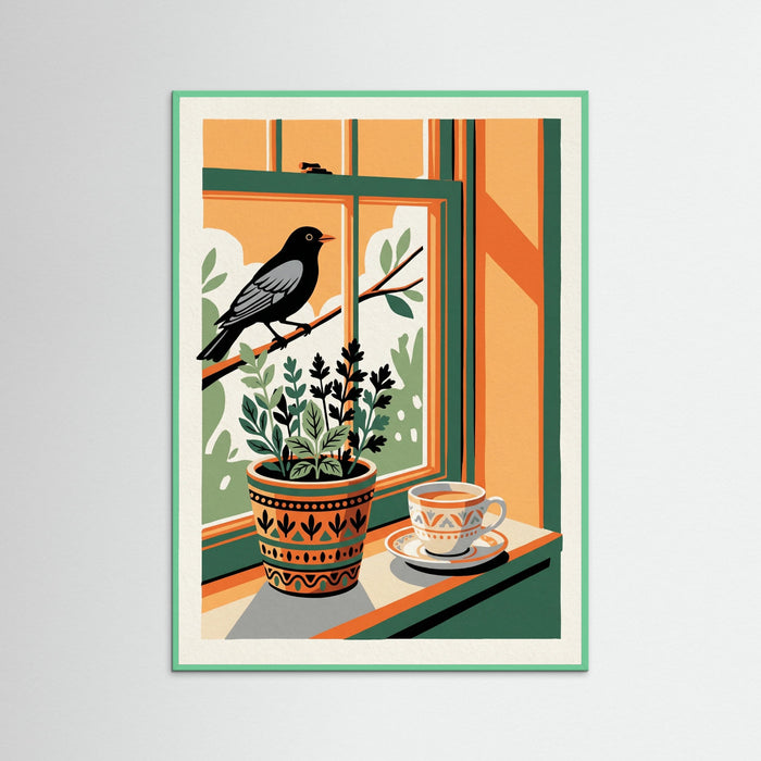 Mint Wood Feline Tea Time