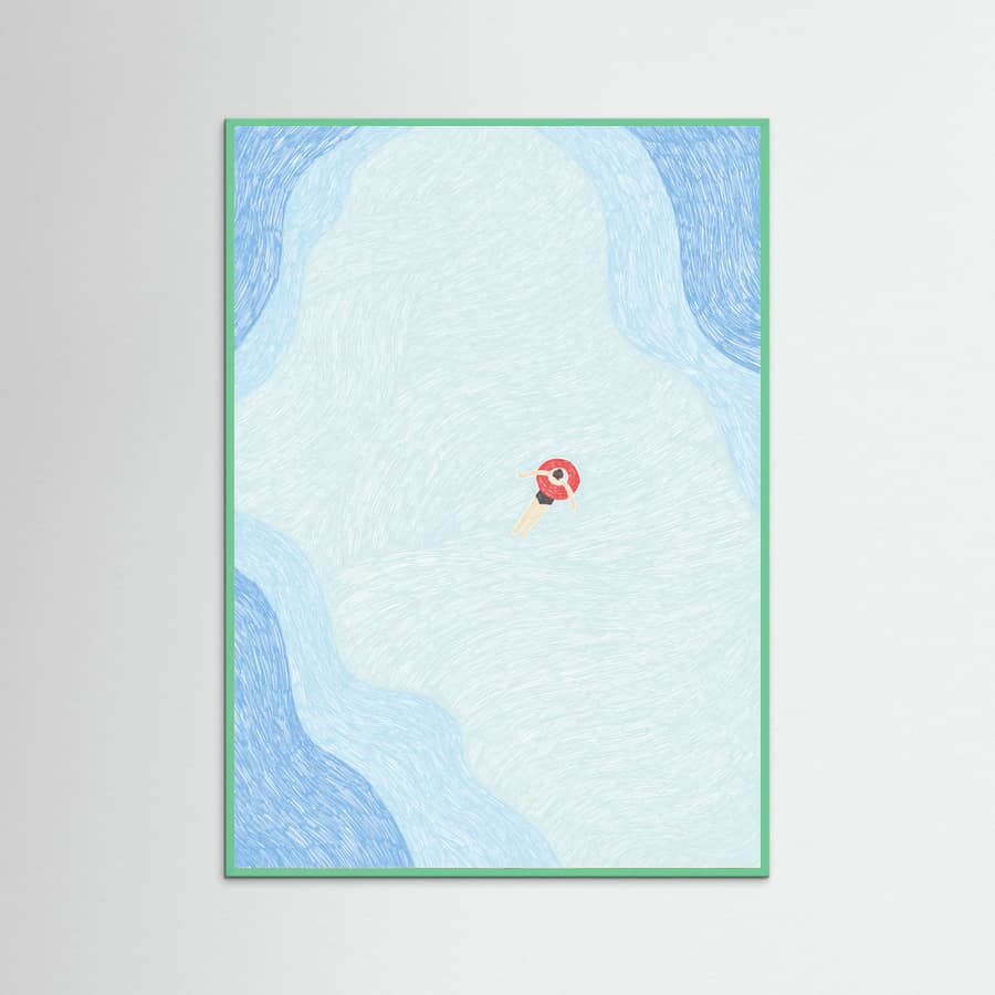 Floating in the Summer Ocean Poster – plakat og kunsttryk