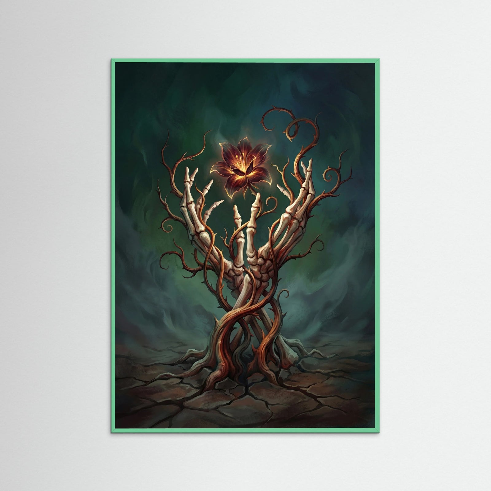 Mint Wood Floral Enigma Blue