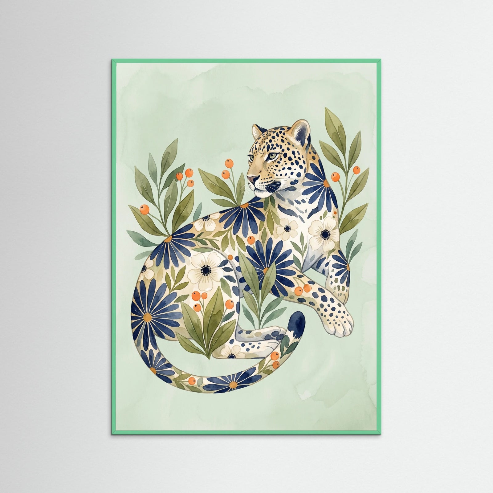 Mint Wood Floral Kimono Figure