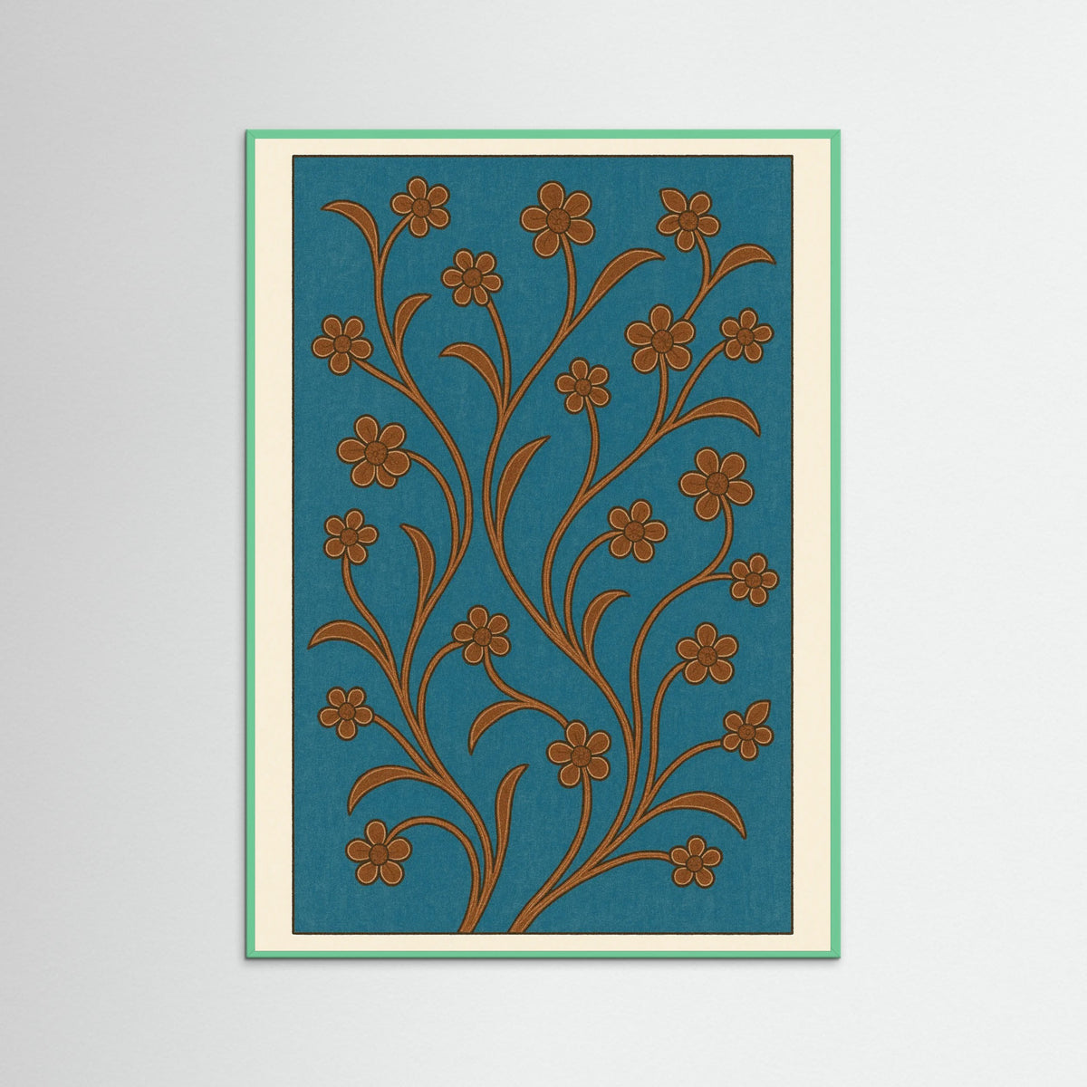 Mint Wood Floral Patterns
