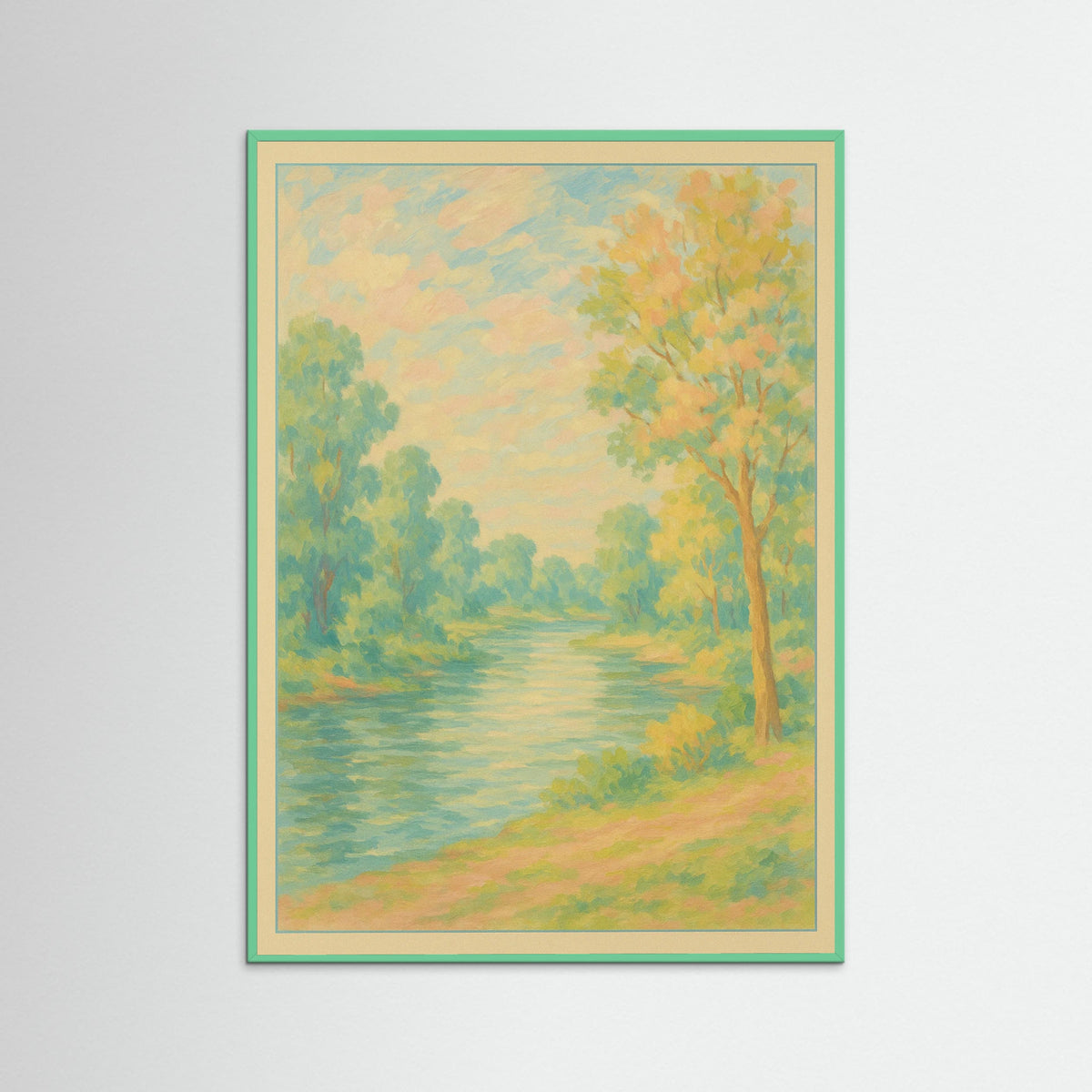 Mint Wood Floral Still Life