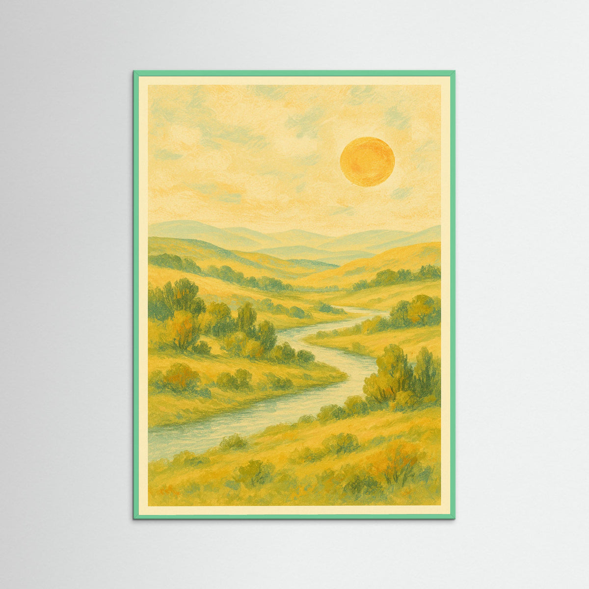 Mint Wood Floral Still Life