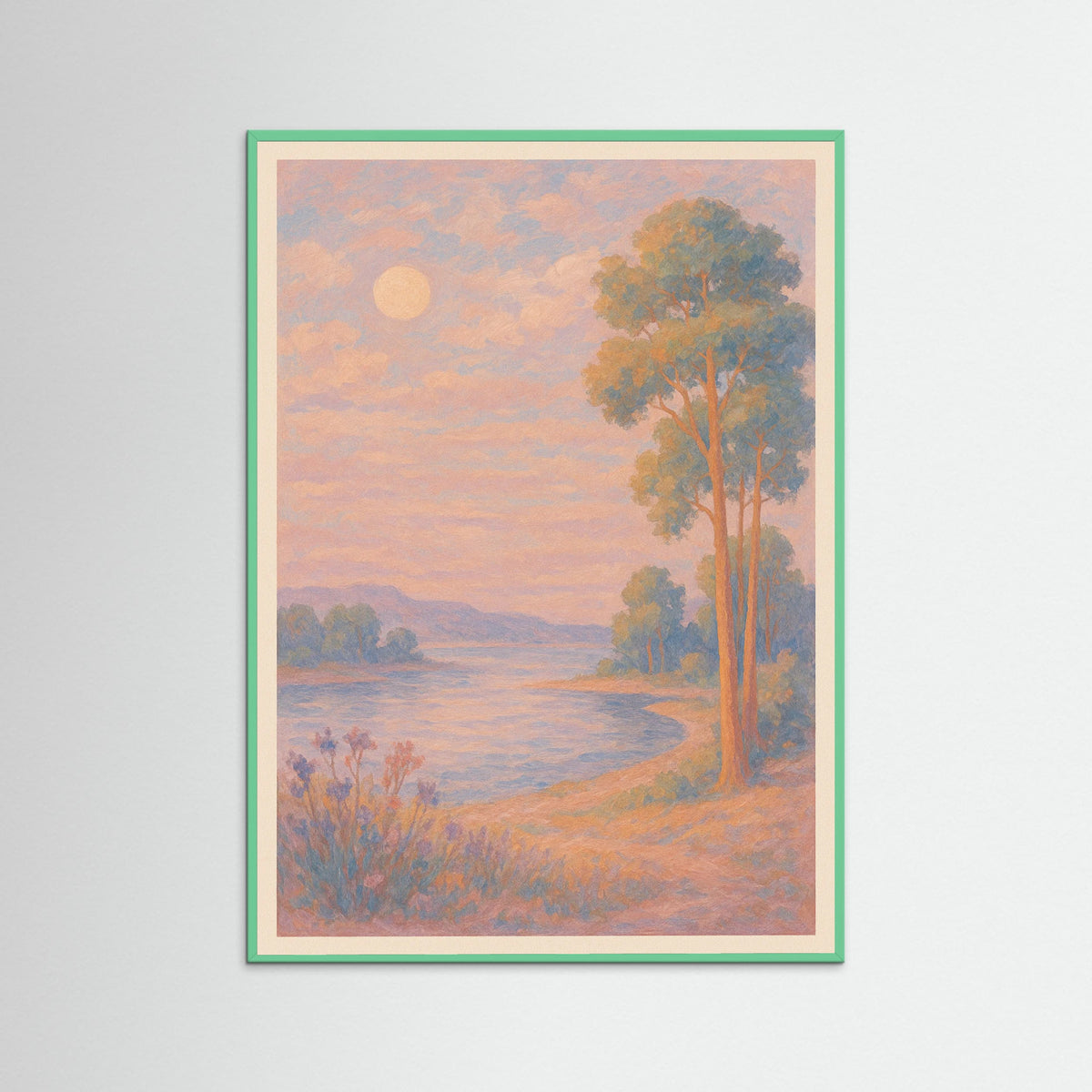 Mint Wood Floral Still Life