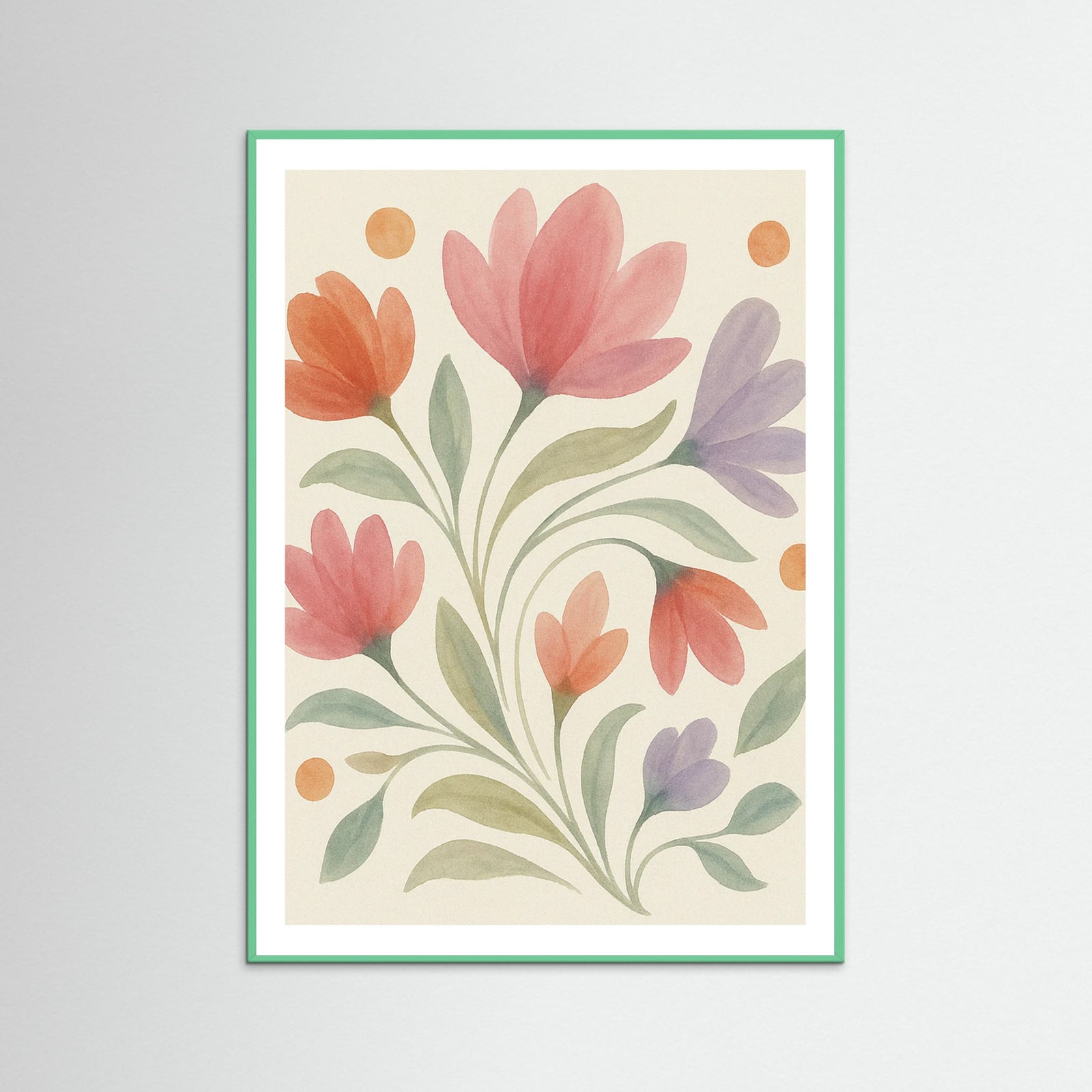 Mint Wood Floral Symphony