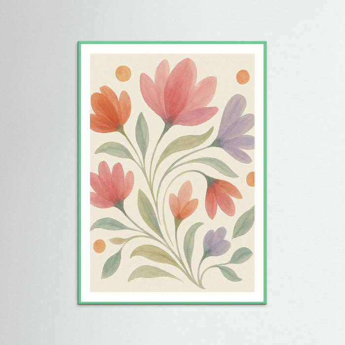 Mint Wood Floral Symphony