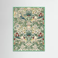Mint Wood Floral Tapestry