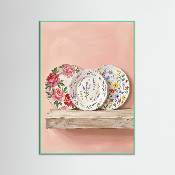 Mint Wood Floral Teatime