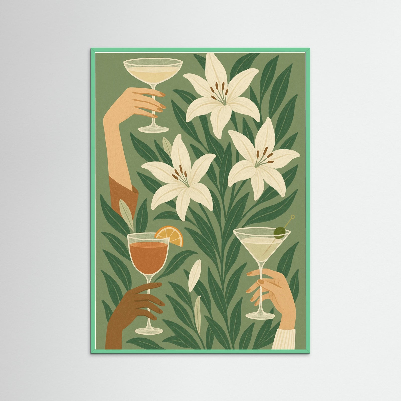 Mint Wood Floral Toast
